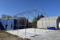 Raktársátor építés